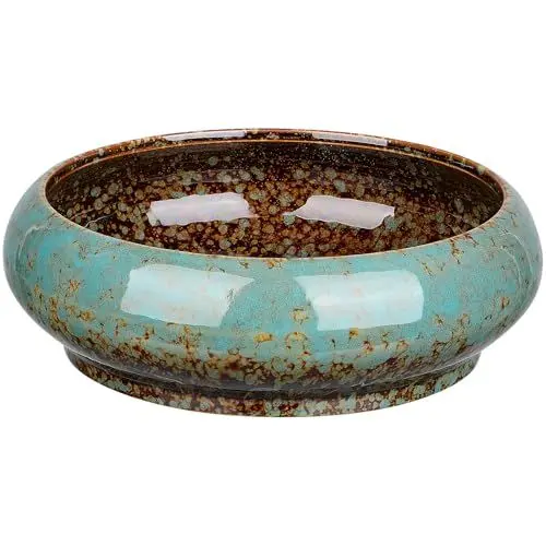 Produktbild: Sukkulentententöpfe Keramik Bowl Fuer Pflanzen: Sukkulenten-Übertöpfe Flache Bonsai Töpfe Kaktus Blumentopf Flache Blumenschale Terrassenteich Pflanzer Topf für Lilien Seerose Lysimachia Außen