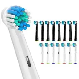 Produktbild: Sulkiwe Precision Clean Aufsteckbürsten Kompatibel mit Elektrische Zahnbürste, Zahnbürstenaufsatz Geeignet für Pro Genius X Vitality Teen TriZone 8 Weiß+8 Schwarz