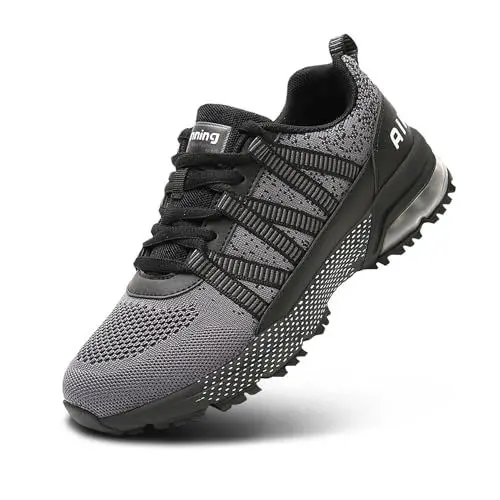 Produktbild: sumateng Air Sneaker Sportschuhe für Herren und Damen Leichte Bequeme Freizeit Tennis Turnschuhe Jogging Running Fitness Gray, Grau, 39 EU