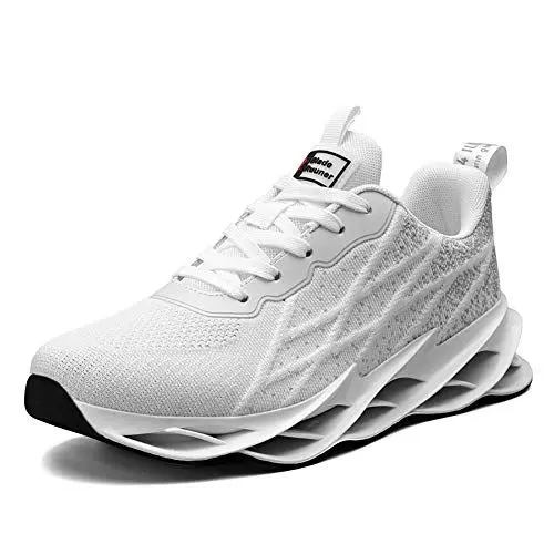 Produktbild: Sumateng Herren Laufschuhe Sportschuhe Straßenlaufschuhe Atmungsaktiv Leichte Sneaker Joggingschuhe Fitness Stoßdämpfung Turnschuhe White 41EU