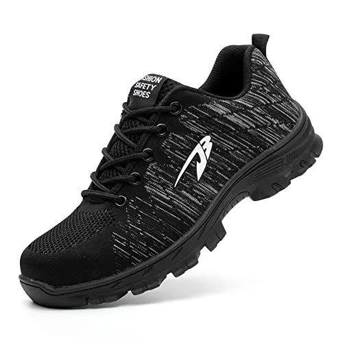 Produktbild: Sumateng Sicherheitsschuhe Herren Damen Arbeitsschuhe Leicht Sportlich Atmungsaktiv Schutzschuhe Stahlkappe Sneaker rutschfeste Sportschutzschuhe 536 Black48
