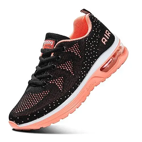 Produktbild: Sumateng Sneaker Damen Air Sportschuhe rutschfest Atmungsaktiv Laufschuhe Luftpolster Turnschuhe Leichte Schuhe Sportschuhe Herren Sneakers 835 BlackOrange 37EU