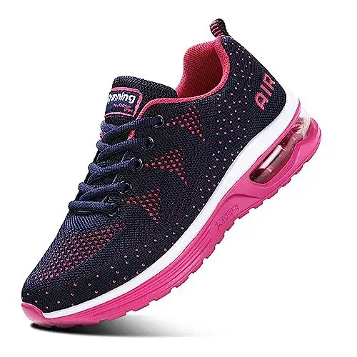 Produktbild: Sumateng Sneaker Damen Air Sportschuhe rutschfest Atmungsaktiv Laufschuhe Luftpolster Turnschuhe Leichte Schuhe Sportschuhe Herren Sneakers 835 Blackpink 41EU
