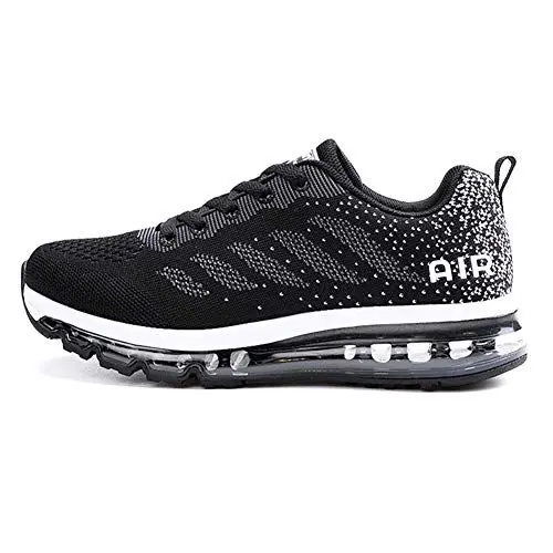 Produktbild: Sumateng Turnschuhe Herren Damen Sneakers Sportschuhe Bequeme Laufschuhe Schnürer Joggingschuhe Air Running Shoes 833 BlackWhite39