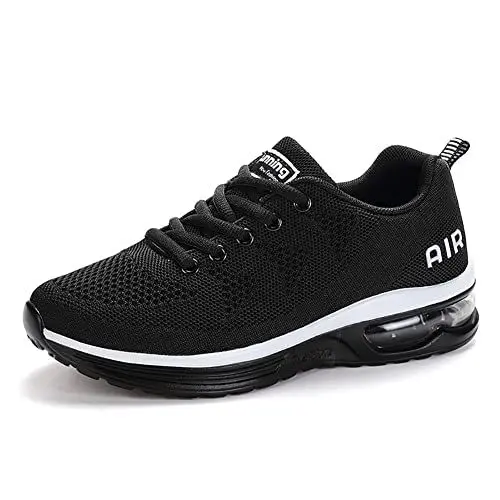 Produktbild: Sumateng Turnschuhe Herren Damen Sneakers Sportschuhe Bequeme Laufschuhe Schnürer Joggingschuhe Air Running Shoes 835 BlackWhite37