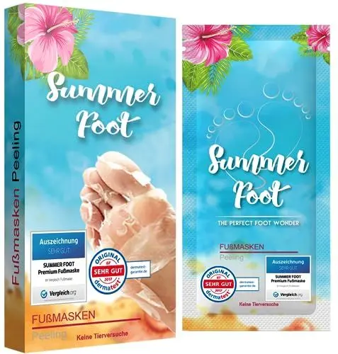 Produktbild: Summer Foot Premium Hornhaut-Entferner - Hornhaut Fußmaske für weiche Füße - Anti Hornhaut-Socken für effektive Fußpflege - dermatologisch getestet