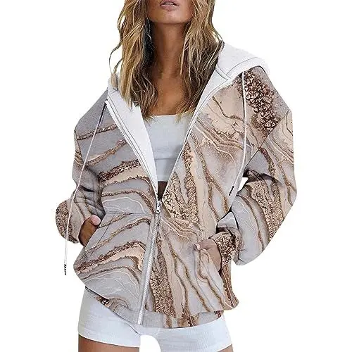 Produktbild: Damenbluse Sweatjacke Damen Damen Pullover Sommer Laufjacke Pollover Damen Langärmelige Jacke Mit Kapuze In Uni-Farbe Für Frauen Jogging Jacke Damen Halloween Hoodie Cute