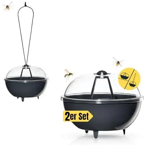 Produktbild: SummStop Wespenfalle 2er Set – Effektive Insektenfalle für Wespenabwehr - Wespenfalle für draußen - Extra groß - Anti Wespen - Lebendfalle zum Aufhängen - Umweltfreundlich