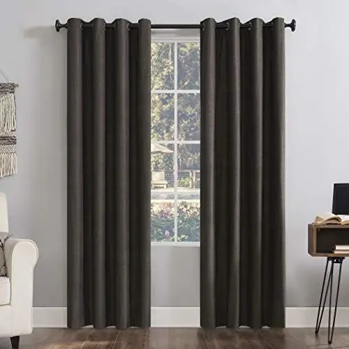 Produktbild: Sun Zero Columbia Thermovorhang, energiesparend, 100% Verdunkelung, 2 Stück, 127 x 274 cm, Walnuss