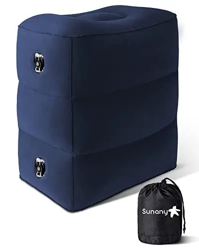Produktbild: Sunany Aufblasbares Fußstützen Kissen für Reisen, Kinder/Erwachsene, Flugzeug-Reisekissen, höhenverstellbar, für Kinder zum Schlafen auf Reisen, geeignet für Büro, Zuhause und Jede Reise