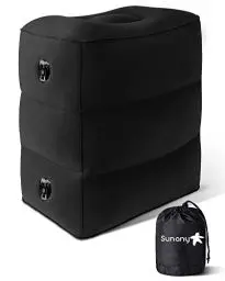 Produktbild: Sunany Aufblasbares Fußstützen kissen für Reisen, Kinder/Erwachsene, Flugzeug-Reisekissen, höhenverstellbar, für Kinder zum Schlafen auf Reisen, geeignet für Büro, Zuhause und jede Reise