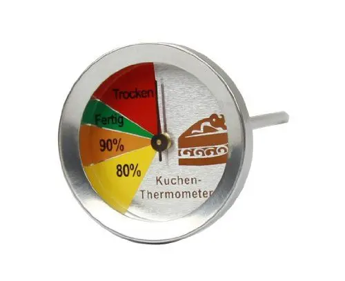 Produktbild: SUNARTIS - Analoges Kuchen-Thermometer T512 | Temperaturüberwachung für Kuchen & Brot | Edelstahlgehäuse, spülmaschinenfest | Einfache Anwendung mit Einstichmarkierung