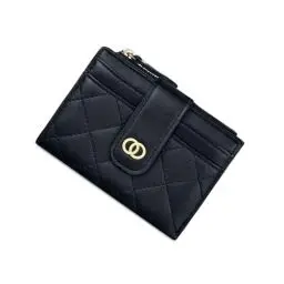 Produktbild: SUNAVY® Mini Geldbörse Damen Klein Viele Fächer Mit 8 Kartenfäche und Münztasche Kleines Portemonnaie Damen Leder RFID Schutz Geldbeutel Damen Klein (Schwarz)