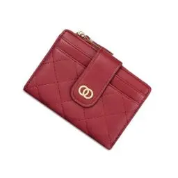 Produktbild: SUNAVY® Mini Geldbörse Damen Klein Viele Fächer Mit 8 Kartenfäche und Münztasche Kleines Portemonnaie Damen Leder RFID Schutz Geldbeutel Damen Klein (Rot)