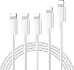 Produktbild: Sundix iPhone Ladekabel, Usb A Ladekabel für Apple 5 Pack 1m 1.8m 2.8m iPhone Ladekabel MFi Zertifiziert Schnellladekabel Nylon für iPhone 13 14 12 11 Pro Max Mini XR XS X 8 7 SE Pad-Weiß
