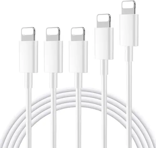 Produktbild: Sundix iPhone Ladekabel, Usb A Ladekabel für Apple 5 Pack 1m 1.8m 2.8m iPhone Ladekabel MFi Zertifiziert Schnellladekabel Nylon für iPhone 13 14 12 11 Pro Max Mini XR XS X 8 7 SE Pad-Weiß
