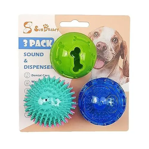 Produktbild: Sundrawy Hundespielzeuge Quietschspielzeug für Kleinhund Interaktives Plüschspielzeug Bälle Seile Kauspielzeug Welpenspielzeug Kit (Bälle)