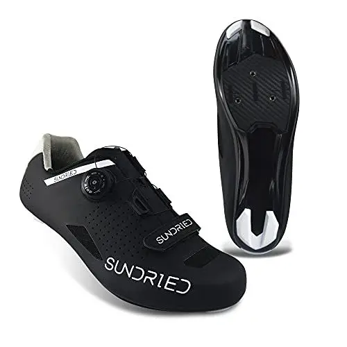 Produktbild: SUNDRIED Womens Pro Rennradschuhe für Spin, Rennrad Radfahren, Klampen MTB Fahrradschuhe (UK6, Schwarz)