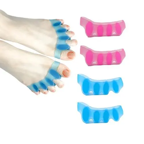 Produktbild: SUNFATT Zehenspreizer,Hallux Valgus Korrektur,Wiederholbare Waschbare Gel-Zehennagelteiler,Zehentrenner zum Entspannen der Zehen,um Ballenzehen,Hammerzehen,Hallux Valgus zu lindern.4 Stück