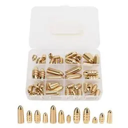 Produktbild: SUNGOOYUE 46pcs Messing Angeln Messing Sinkers Kit, Angelk?der Gewichte Kit Tackle Sinkers mit Box f¨¹r S¨¹?Wasser Salzwasser Bass Angeln,Fischsenker