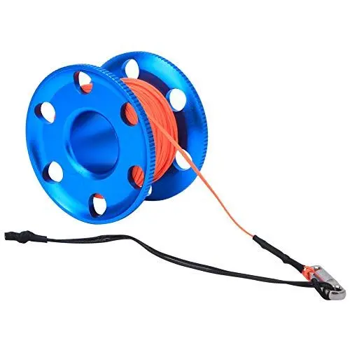 Produktbild: SUNGOOYUE Mehrzweck-Tauchrolle, Fluoreszierende Orange Linie, Tauch-Fingerspulenrolle mit Doppelend-Druckknopf für Höhlentauchen, Technische Tauchaktivitäten (50M)