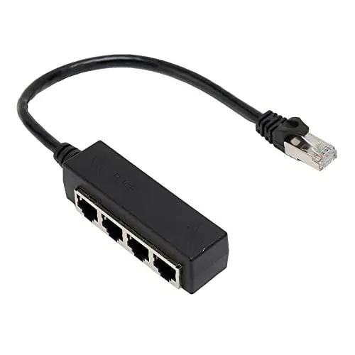 Produktbild: Annadue RJ45-Ethernet-Splitter-Kabel, RJ45 1 Stecker auf 4 X Buchse, LAN-Ethernet-Splitter-Adapterkabel mit 8-poligem Vergoldetem Kern für Laptop