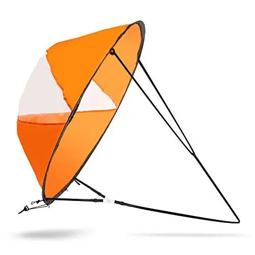 Produktbild: SUNGOOYUE Tragbares Kajak-Windsegel 108 cm / 42,52 Zoll Groß Genug Kanus Popup-Downwind-Segel-Kit Kajak-Zubehör für Kajak-Kanu-Boote(Leuchtendes Orange)