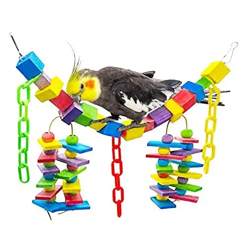 Produktbild: SunGrow Papageien-Spielzeug, Bringt die wilde Seite Ihres Vogels, Fordert und Stimuliert Ihr Genius-Haustier, Lustiges Spielen und Trimmt den Schnabel