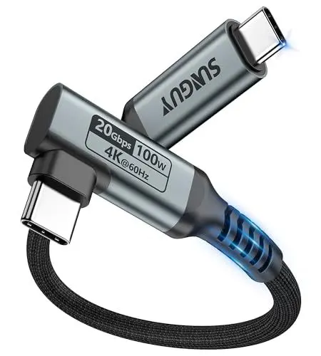 Produktbild: SUNGUY USB C Kabel, 0.5M 20Gbps Datenkabel, 100W Schnellladekabel, 4K@60Hz Videoübermittlung für iPhone 15 Pro Max, Laptop, Handy, Monitor, SSD, USB-C-Geräte