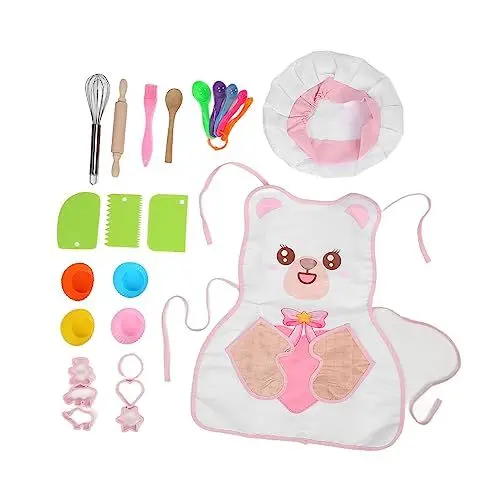 Produktbild: Kinder-Backset Zum Selbermachen, Kochen, Kinderschürze, Spielhaus, Bürstennadel, Küchenutensilien, Spielzeug, Mischtabletts