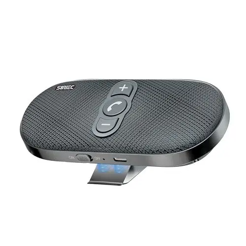 Produktbild: SUNITEC Freisprecheinrichtung für Auto Bluetooth 5.1 mit Clip Wireless Freisprechanlage Verbindet mit Siri & Google Assistant Unterstützung Auto EIN Aus Lauter 6W Lautsprecher für GPS Musik Telefon