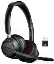 Produktbild: SUNITEC Headset mit Mikrofon, Kabellos Bluetooth Headset mit Mikrofon, 45H Stunden Sprechzeit für Laptop/PC/Mac, Wireless 5.1 mit USB-A Dongle mit Geräuschunterdrückun für Handy, Büro