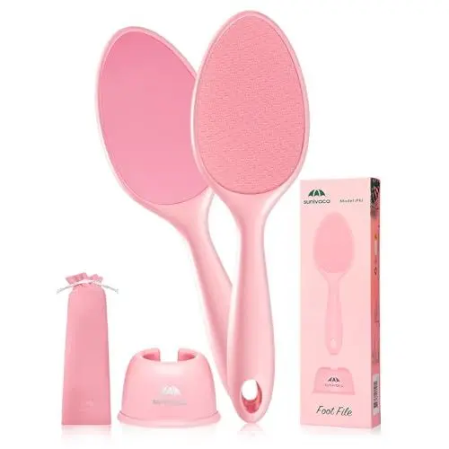 Produktbild: Sunivaca Hornhautentferner, 2 in 1 Grobe und feine Nano Glas Hornhaut Entfernen Fuß (Rosa)