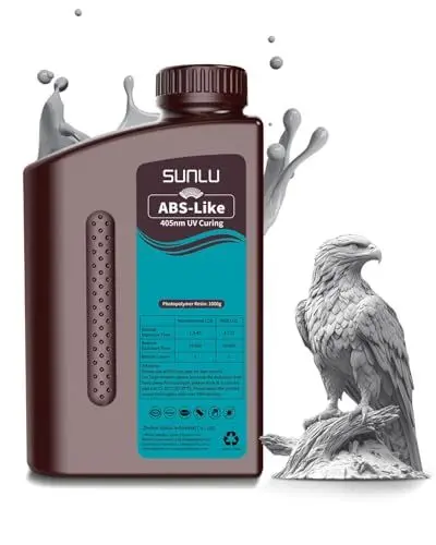 Produktbild: SUNLU ABS-Like 3D Drucker Resin 1KG, 405nm UV-härtendes Standard Photopolymer Schnellharz für den LCD/DLP/SLA 3D Printing, Nicht-spröde & Hohe Präzision, Grau 1000G