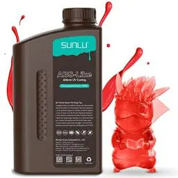 Produktbild: SUNLU ABS-Like 3D Drucker Resin 1KG, 405nm UV-härtendes Standard Photopolymer Schnellharz für den LCD/DLP/SLA 3D Printing, Nicht-spröde & Hohe Präzision, Transparent rot 1000G