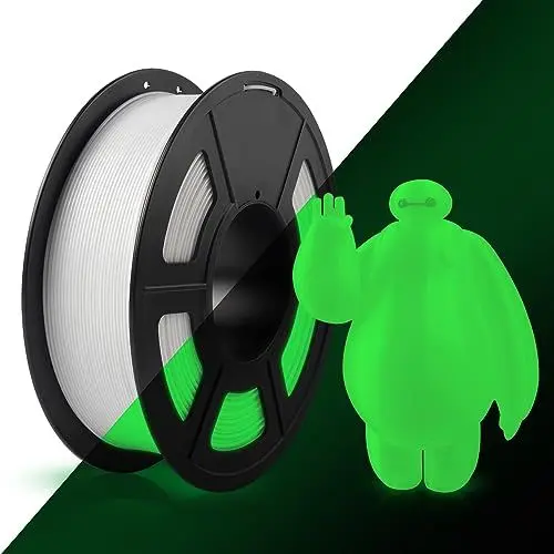 Produktbild: SUNLU Glühen im dunklen PLA Filament, 3D Drucker PLA Filament 1.75 mm, 1kg Spule 3D Druck Filament, Maßgenauigkeit +/- 0.02 mm für 3D Drucker und 3D Stift, Weiß leuchten