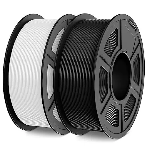 Produktbild: SUNLU PLA Filament 1.75mm, 3D Drucker Filament PLA 1.75mm +/- 0,02mm, Einfach zu Verwenden, Anfängerfreundlich, Passend Für Sie Meisten FDM 3D Drucker, 1KG Spule, 2 Pack. (Schwarz+Weiß)