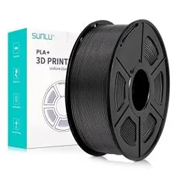 Produktbild: SUNLU PLA Plus 3D Drucker Filament, PLA+ Filament 1.75mm, sauber gewickeltes Filament, robustes 3D Filament, kompatibel mit 3D FDM Druckern, Maßgenauigkeit +/- 0.02 mm, 1kgSpule(2.2Pfund), Schwarz