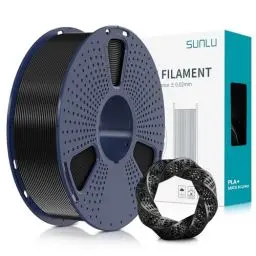 Produktbild: SUNLU PLA+ Filament 1.75mm, PLA Plus 3D Drucker Filament, Stärker belastbar, Neatly Wound, 1KG 3D Druck PLA+ Filament, Maßgenauigkeit +/- 0.02mm, Schwarz