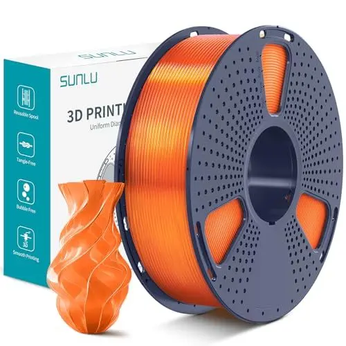 Produktbild: SUNLU PLA Plus 3D Drucker Filament, PLA+ Filament 1.75mm, robustes 3D Filament, kompatibel mit 3D FDM Druckern, Maßgenauigkeit +/- 0.02 mm, 1kg Spule (2.2 Pfund), PLA+ Transparentes Orange