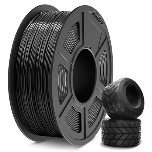Produktbild: SUNLU TPU 3D Drucker Filament, 1KG Hochgeschwindigkeits 95A Filament 1.75mm, Flexibel für Schnellen Druck, Maßgenauigkeit +/-0.03mm (Schwarz)