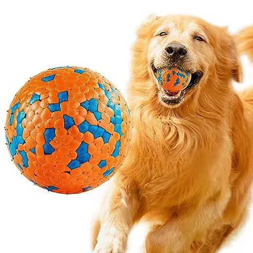 Produktbild: SUNNEKO 1 Stück Hundeball für kleine und mittelgroße Hunde Ball Interaktives Hundebälle Hundespielzeug Fußball mit Hund Wasserspielzeug Schwimmender Unzerstörbar Intelligenz, Ø 7cm