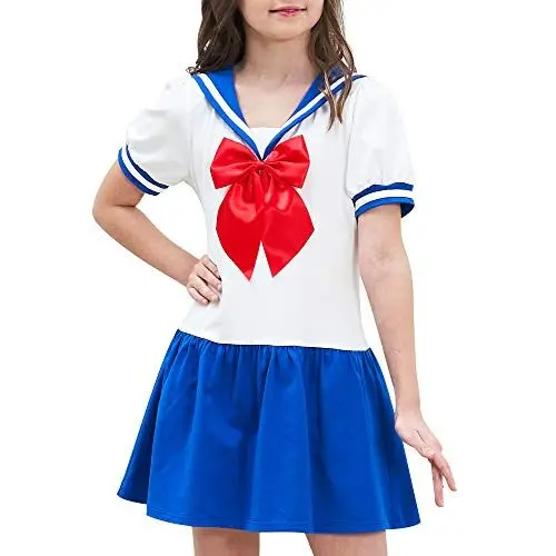 Produktbild: Sunny Fashion Mädchen Kleid Matrose Schuluniform Marine Passen Gr. 134