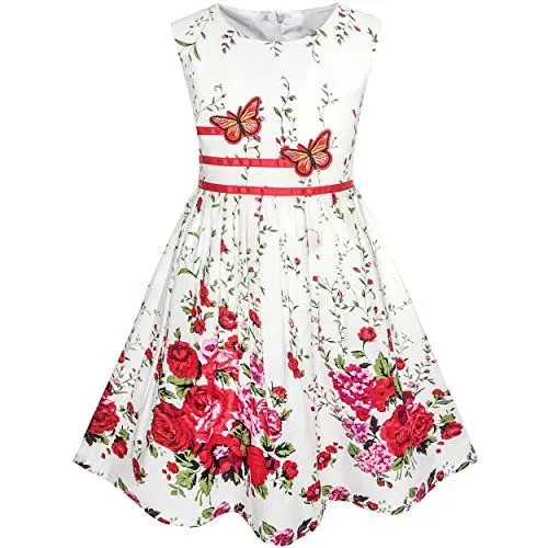 Produktbild: Sunny Fashion Mädchen Kleid Schmetterling Blume Trägerkleid Party Gr. 116-122, Size: 7-8