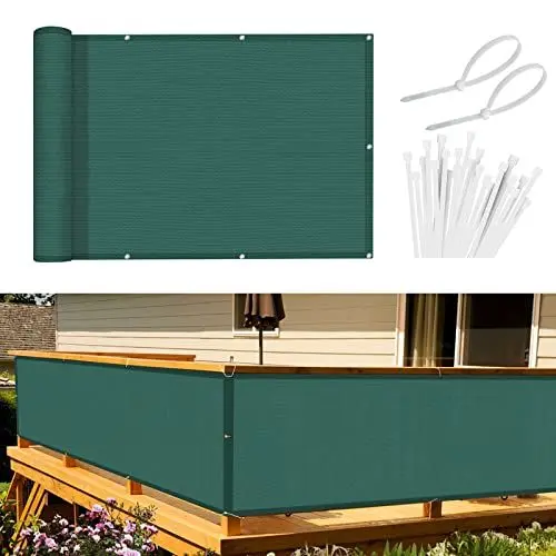 Produktbild: Sunnylaxx Balkon Sichtschutz Balkonabdeckung 100x500 cm Windschutz Leicht Transparent Blickdichte Balkonumspannung,Balkonverkleidung,HDPE Wind- und UV-Schutz, mit Ösen und Kabelbinder Grün