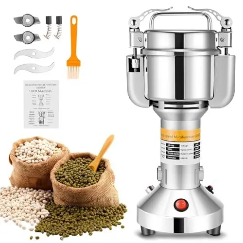 Produktbild: Sunowl Tragbare Getreidemühle 150g,Getreidemühle Elektrisch Hochgeschwindigkeit 220 V,3 Klingen Timing Getreidemühle für den haushalt für Kräuter/Gewürze/Nüsse/Getreide mit Überlastschutz