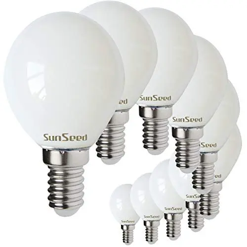 Produktbild: SunSeed 10x Glühfaden LED Opal Golfball-Lampe E14 4W ersetzt 40W Warmweiß 2700K