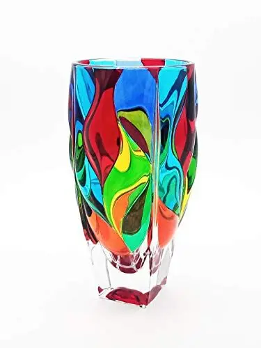 Produktbild: Perle d'Arte vase Sunset Bohemia Kristall handbemalt mehrfarbig style Murano Venedig