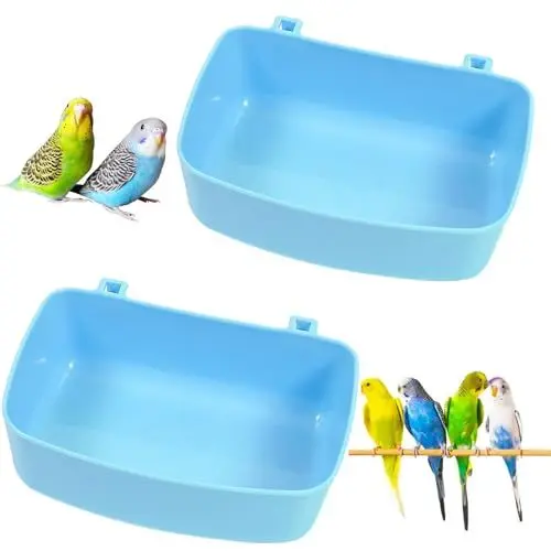 Produktbild: Sunshine smile 2 Pack Vogelbad Käfg,Vogelbadewanne für Käfig,Vogel Badewanne,Papagei Bad,Badewanne Vogel,Vogel Badewanne,Hängende Vogelbadewanne,Badewanne für Wellensittiche