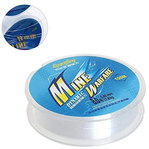 Produktbild: SUNSHINETEK Angelschnur, 8,0 Spule 100 Meter Monofilament Starke Nylon-Angelschnur Klarer Nylondraht (0,45 mm Durchmesser)